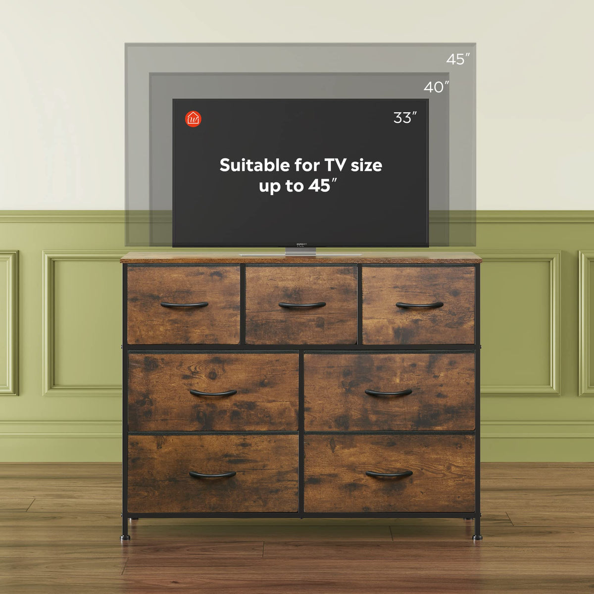 WLIVE 7-Drawer Dresser & TV Stand with Fabric Storage – 14 Colors - Flex Gamingproduct_type