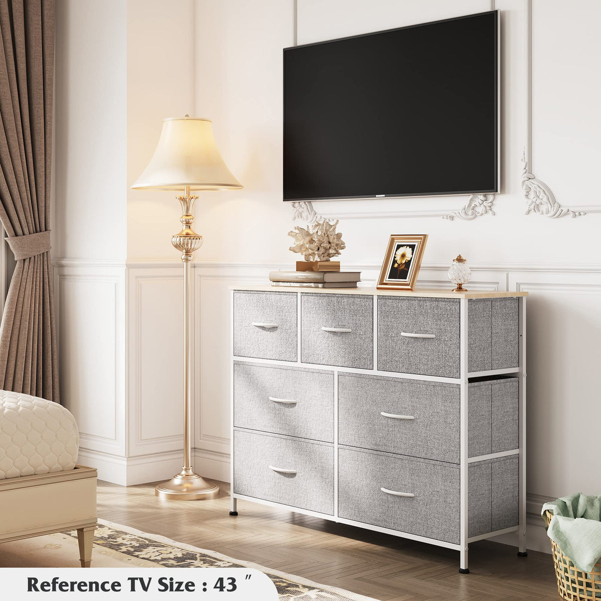 WLIVE 7-Drawer Dresser & TV Stand with Fabric Storage – 14 Colors - Flex Gamingproduct_type