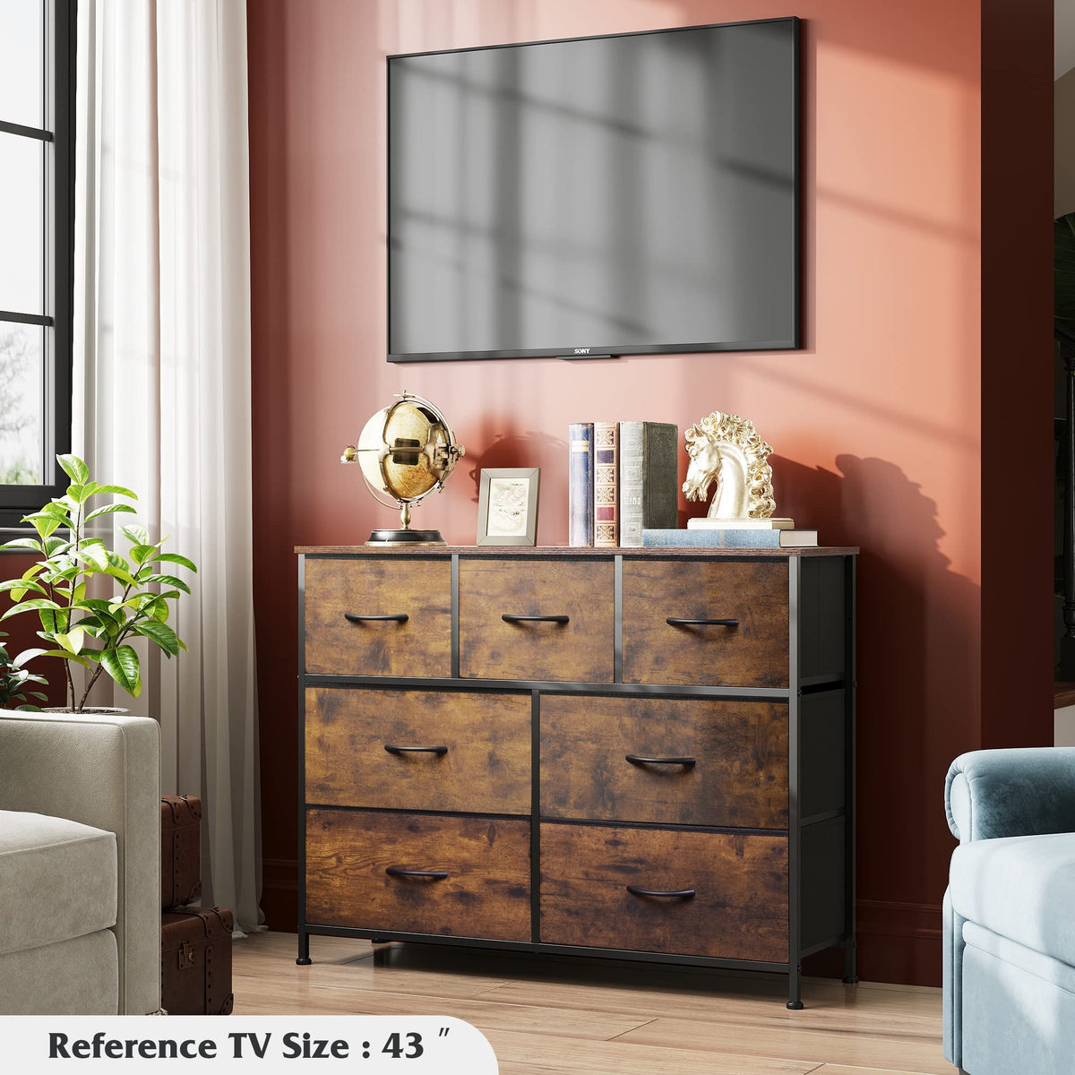 WLIVE 7-Drawer Dresser & TV Stand with Fabric Storage – 14 Colors - Flex Gamingproduct_type