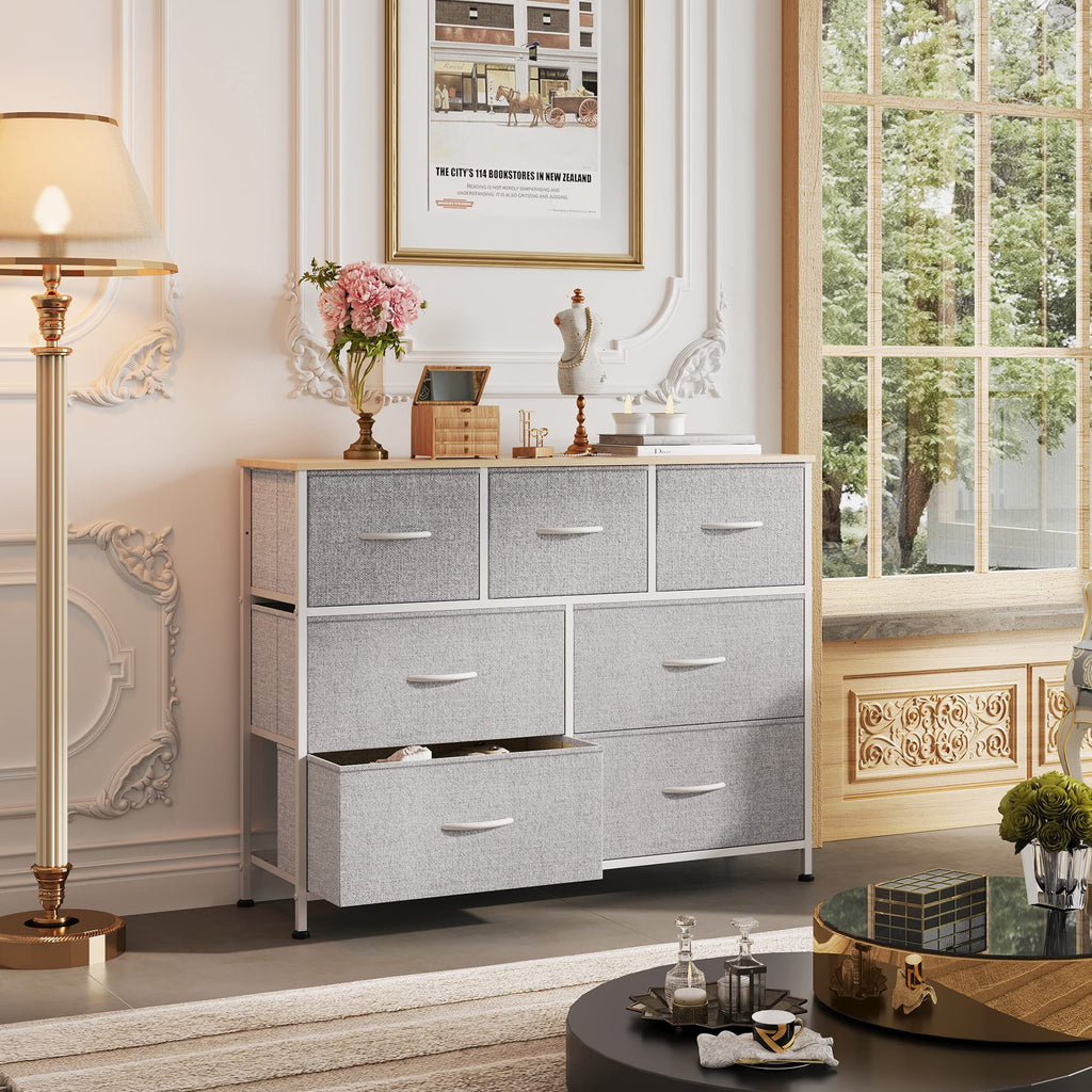 WLIVE 7-Drawer Dresser & TV Stand with Fabric Storage – 14 Colors - Flex Gamingproduct_type