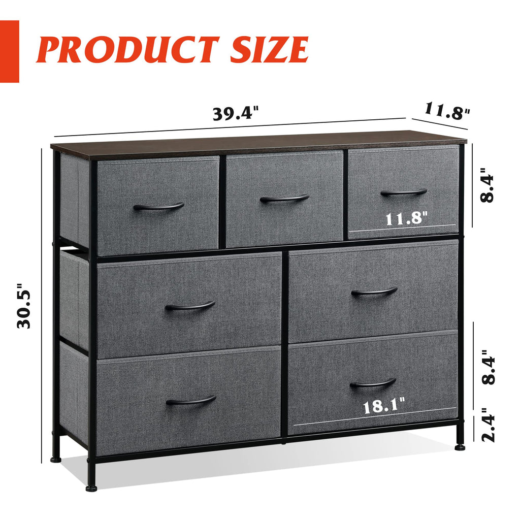 WLIVE 7-Drawer Dresser & TV Stand with Fabric Storage – 14 Colors - Flex Gamingproduct_type
