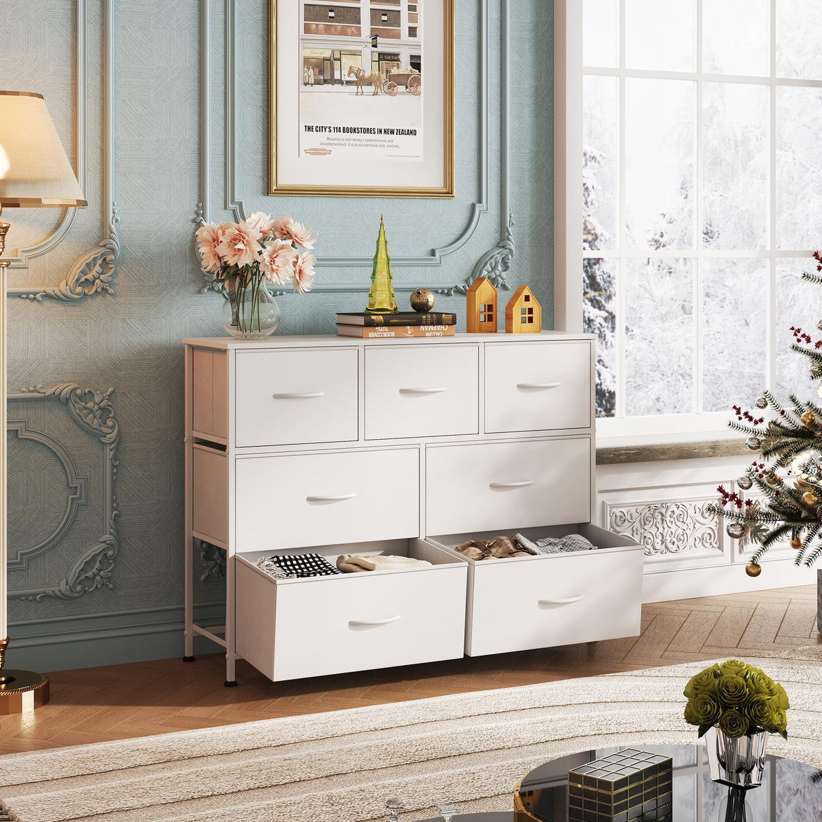 WLIVE 7-Drawer Dresser & TV Stand with Fabric Storage – 14 Colors - Flex Gamingproduct_type