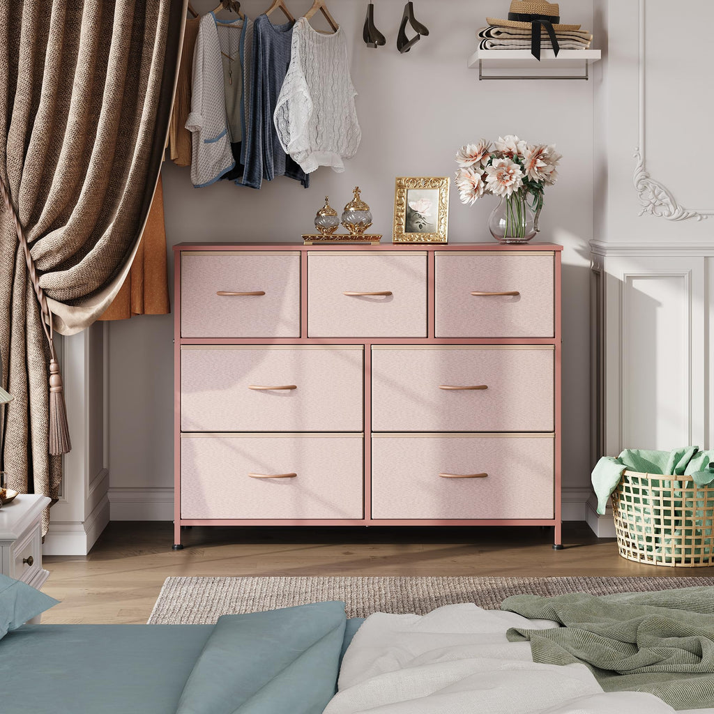 WLIVE 7-Drawer Dresser & TV Stand with Fabric Storage – 14 Colors - Flex Gamingproduct_type