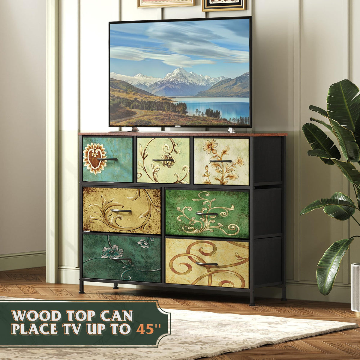 WLIVE 7-Drawer Dresser & TV Stand with Fabric Storage – 14 Colors - Flex Gamingproduct_type