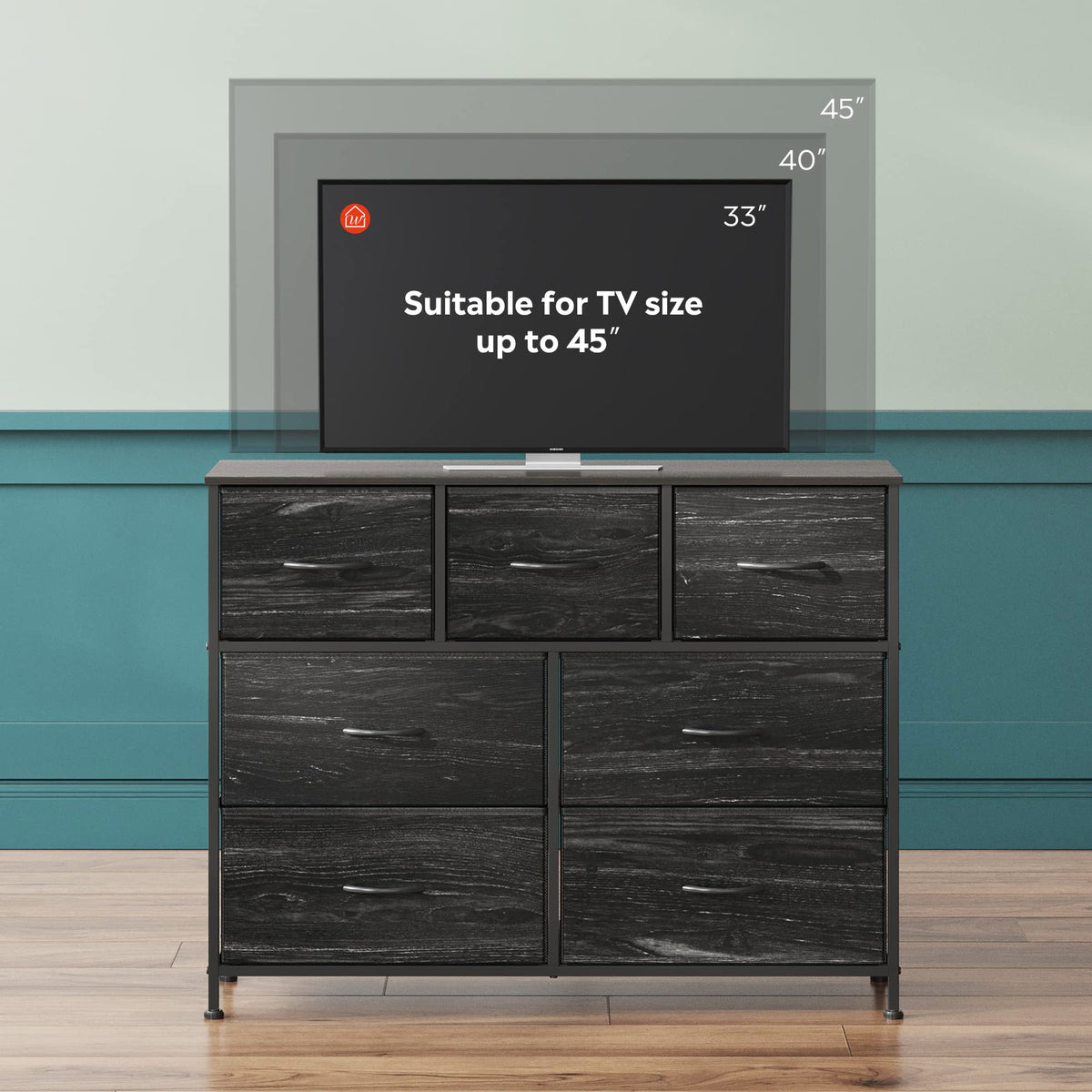 WLIVE 7-Drawer Dresser & TV Stand with Fabric Storage – 14 Colors - Flex Gamingproduct_type