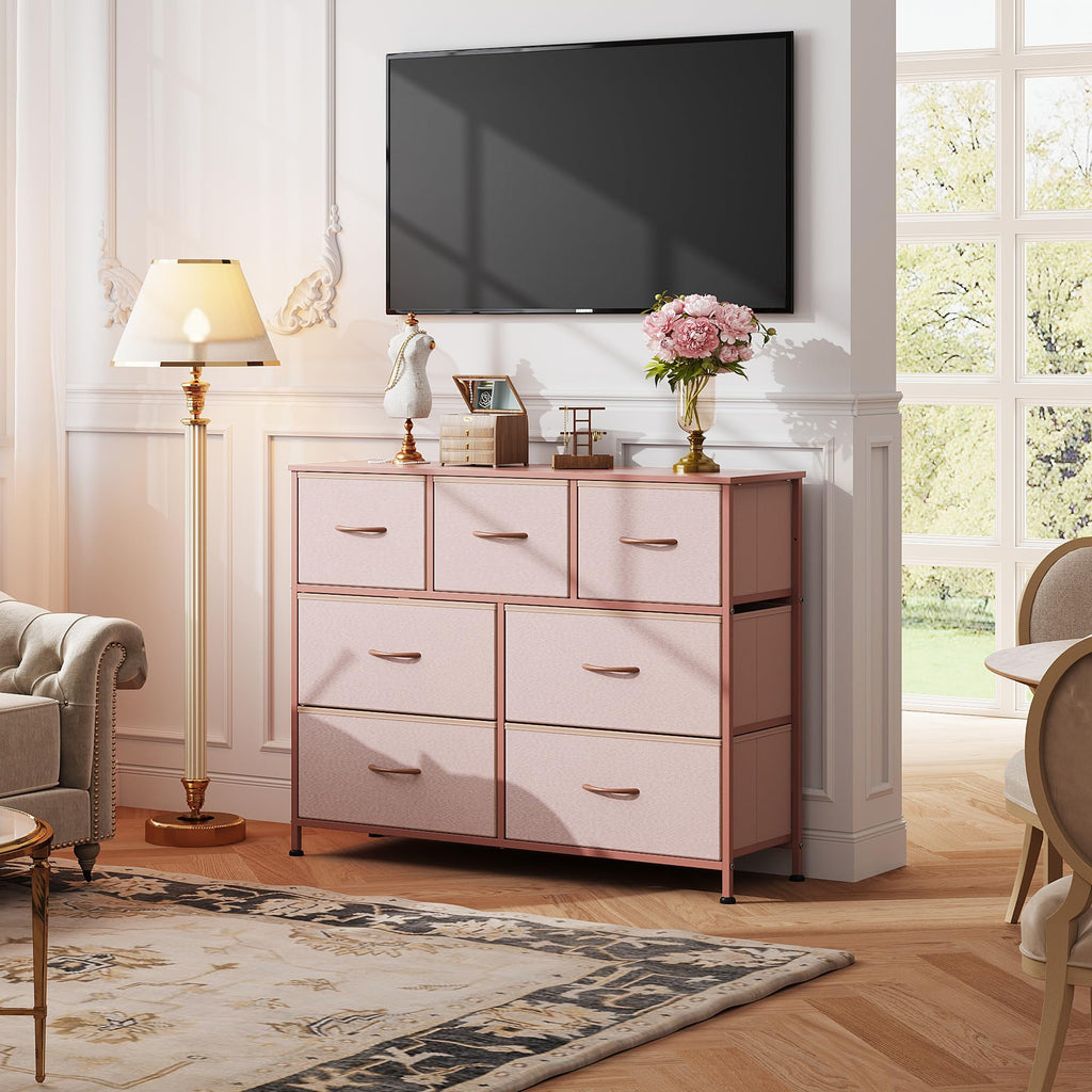 WLIVE 7-Drawer Dresser & TV Stand with Fabric Storage – 14 Colors - Flex Gamingproduct_type