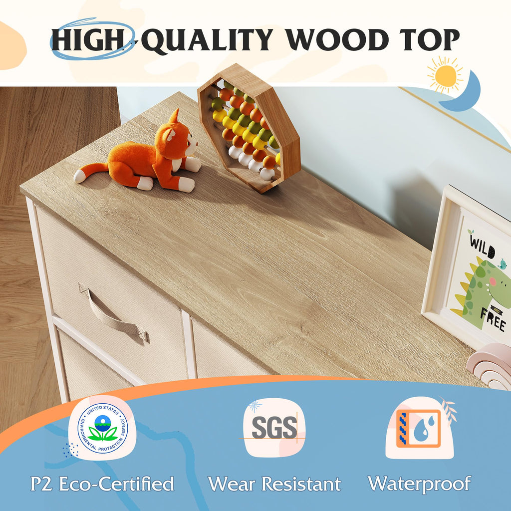 WLIVE 7-Drawer Dresser & TV Stand with Fabric Storage – 14 Colors - Flex Gamingproduct_type