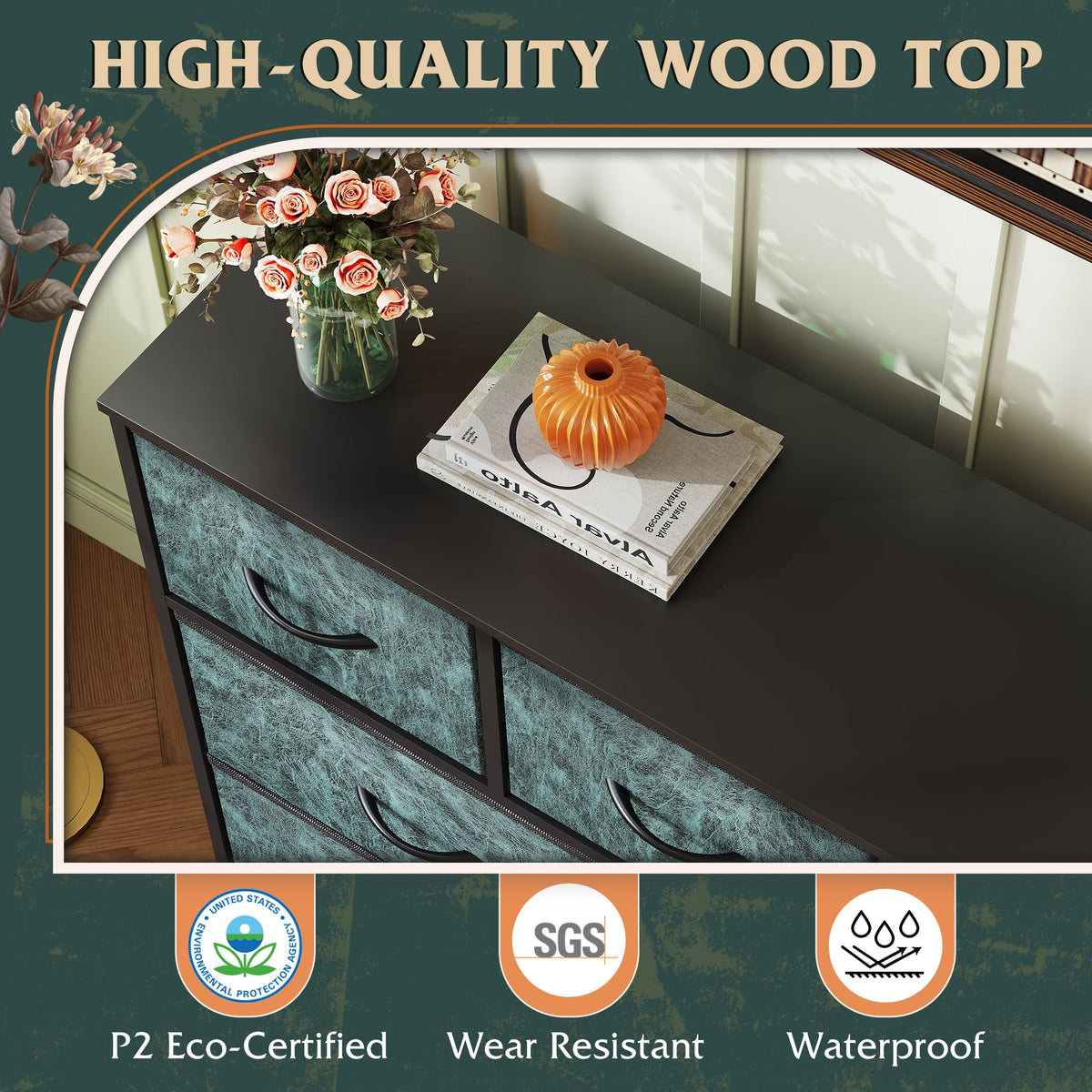 WLIVE 7-Drawer Dresser & TV Stand with Fabric Storage – 14 Colors - Flex Gamingproduct_type