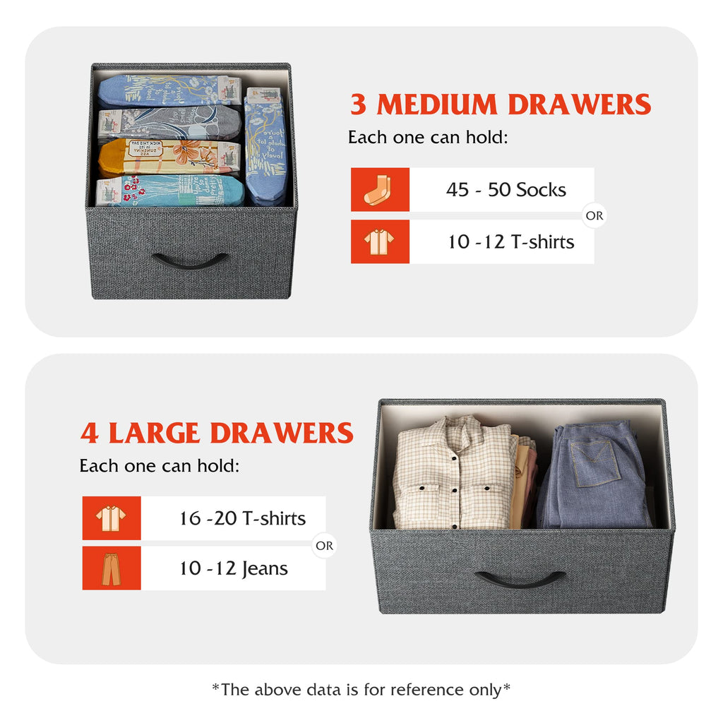 WLIVE 7-Drawer Dresser & TV Stand with Fabric Storage – 14 Colors - Flex Gamingproduct_type