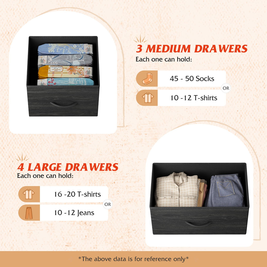 WLIVE 7-Drawer Dresser & TV Stand with Fabric Storage – 14 Colors - Flex Gamingproduct_type