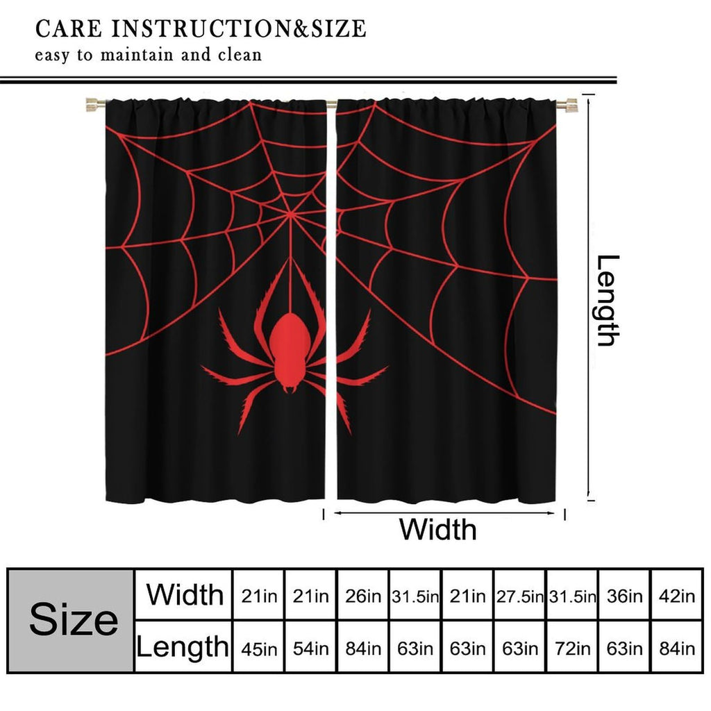 XBDDZSW Spider Web Window Curtains, 2 Panels – 10 Sizes & 3 Styles - Flex Gamingproduct_type