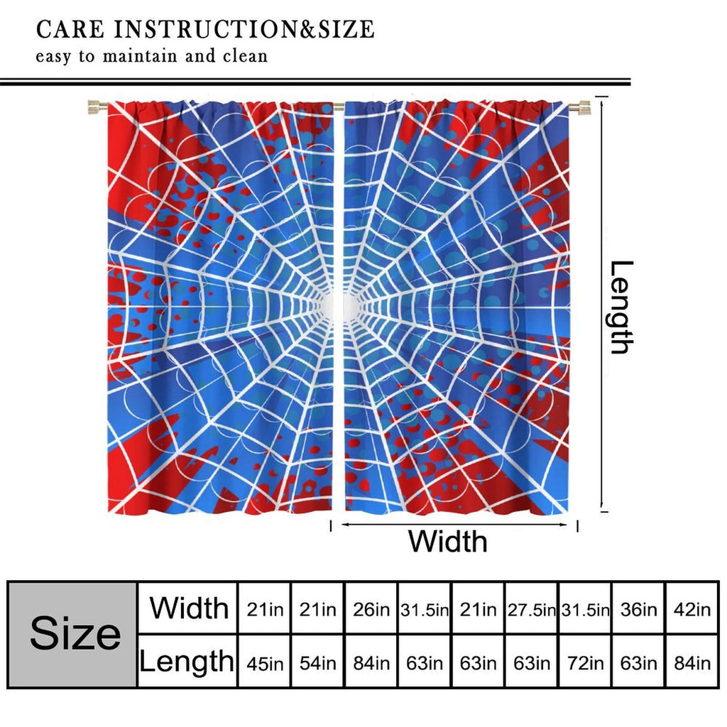 XBDDZSW Spider Web Window Curtains, 2 Panels – 10 Sizes & 3 Styles - Flex Gamingproduct_type