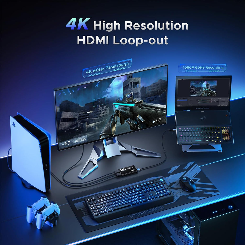 XIIXMASK 4K HDMI Video Capture Card – Black - Flex Gamingproduct_type