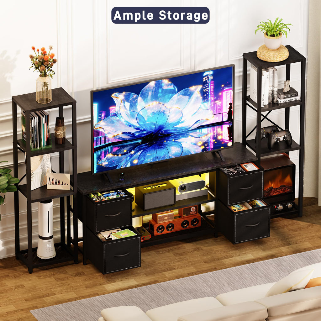 Yenlure LED TV Stand Entertainment Center Bookshelf Combo – 4 Colors - Flex Gamingproduct_type