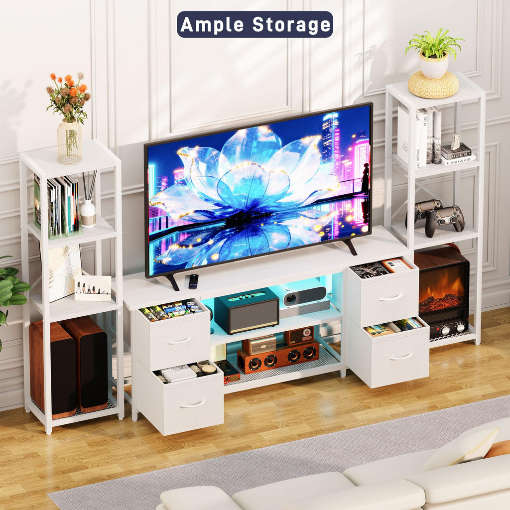 Yenlure LED TV Stand Entertainment Center Bookshelf Combo – 4 Colors - Flex Gamingproduct_type