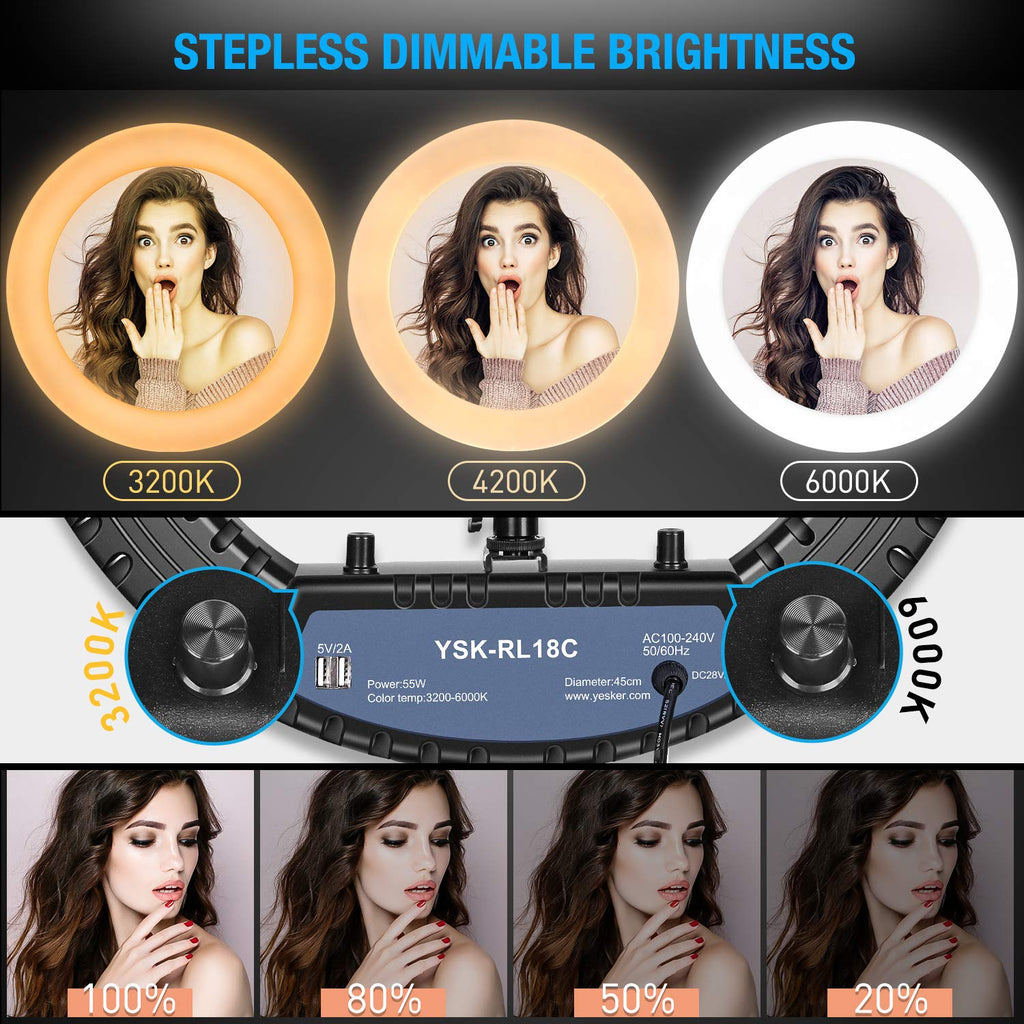 Yesker 18" RGB Ring Light Kit – 3 Variants - Flex Gamingproduct_type