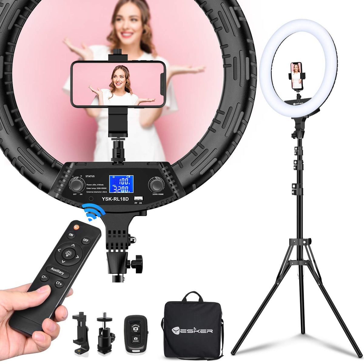 Yesker 18" RGB Ring Light Kit – 3 Variants - Flex Gamingproduct_type