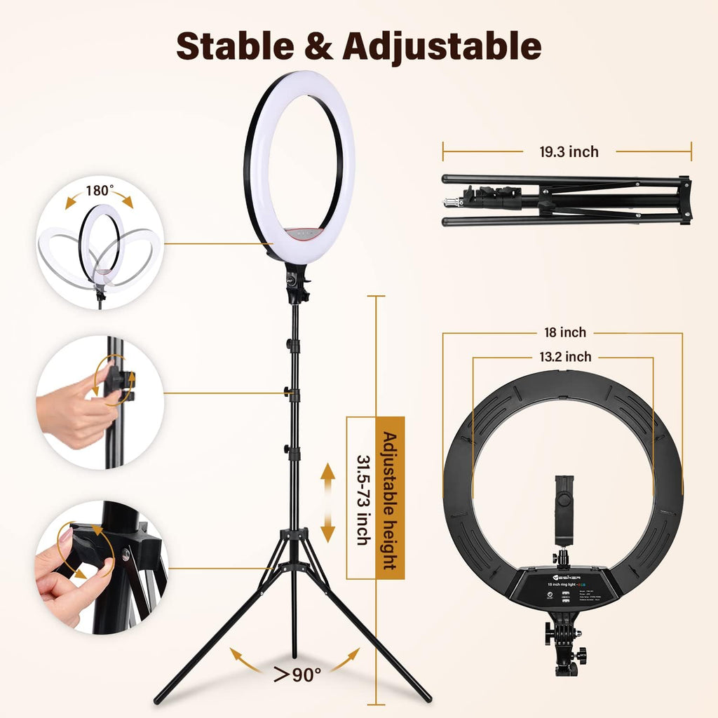 Yesker 18" RGB Ring Light Kit – 3 Variants - Flex Gamingproduct_type
