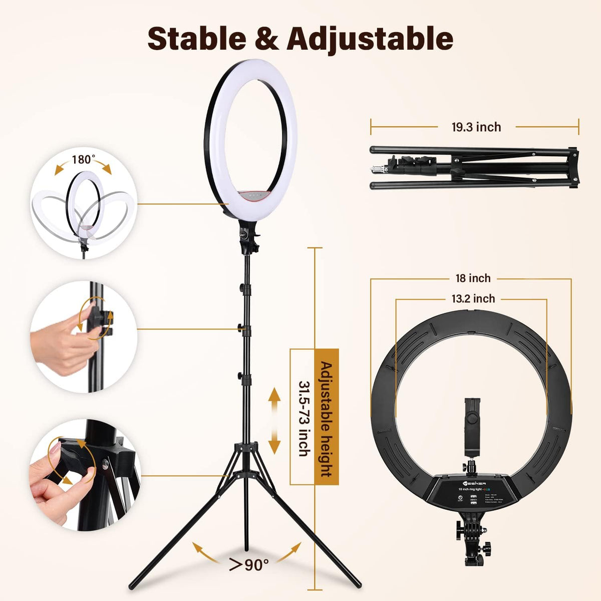 Yesker 18" RGB Ring Light Kit – 3 Variants - Flex Gamingproduct_type