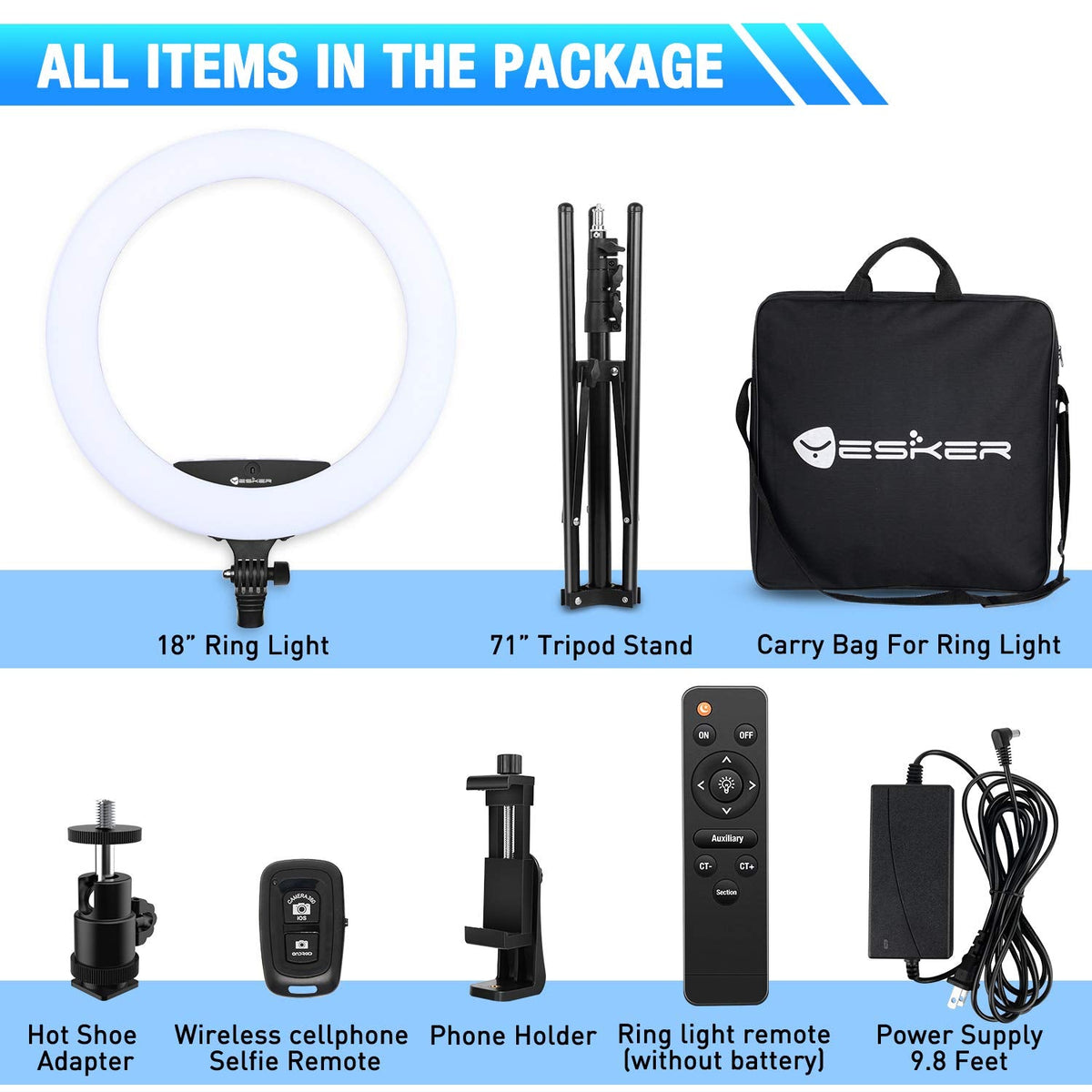 Yesker 18" RGB Ring Light Kit – 3 Variants - Flex Gamingproduct_type