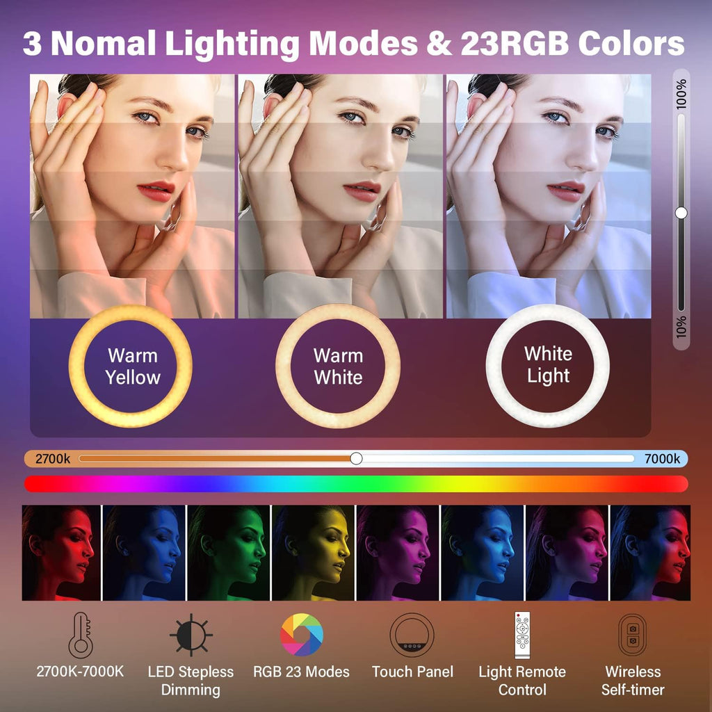Yesker 18" RGB Ring Light Kit – 3 Variants - Flex Gamingproduct_type