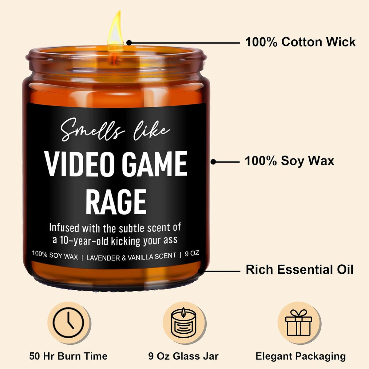 Younift Funny Video Game Candle – Lavender & Vanilla, 2 Colors - Flex Gamingproduct_type