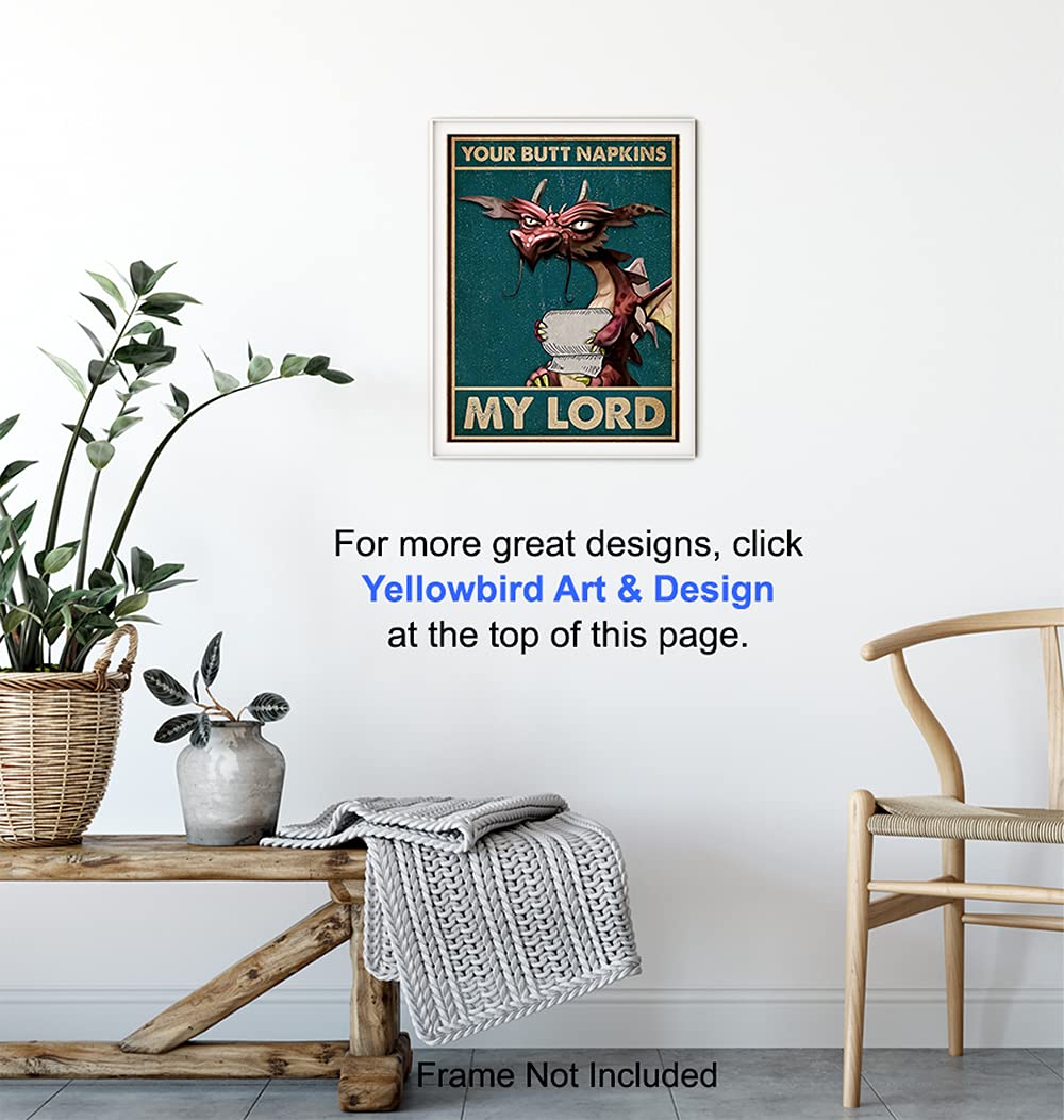 Your Butt Napkins My Lord – Dragon Bathroom Wall Art Print - Flex Gamingproduct_type
