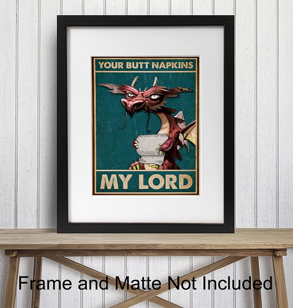 Your Butt Napkins My Lord – Dragon Bathroom Wall Art Print - Flex Gamingproduct_type