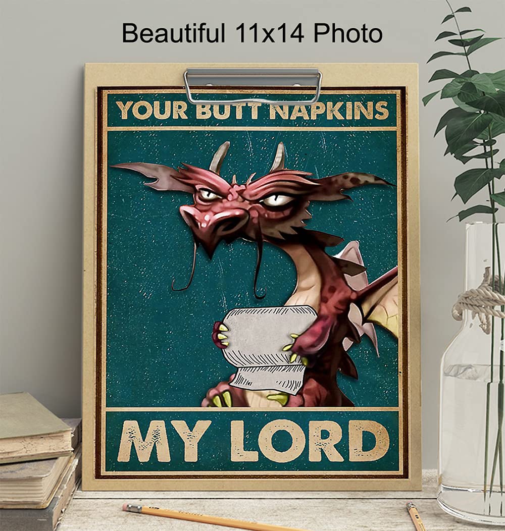 Your Butt Napkins My Lord – Dragon Bathroom Wall Art Print - Flex Gamingproduct_type