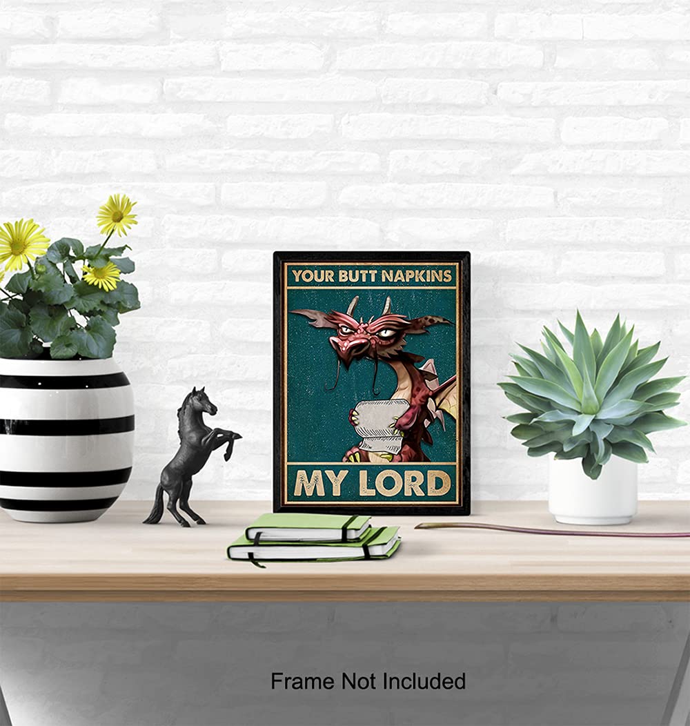 Your Butt Napkins My Lord – Dragon Bathroom Wall Art Print - Flex Gamingproduct_type