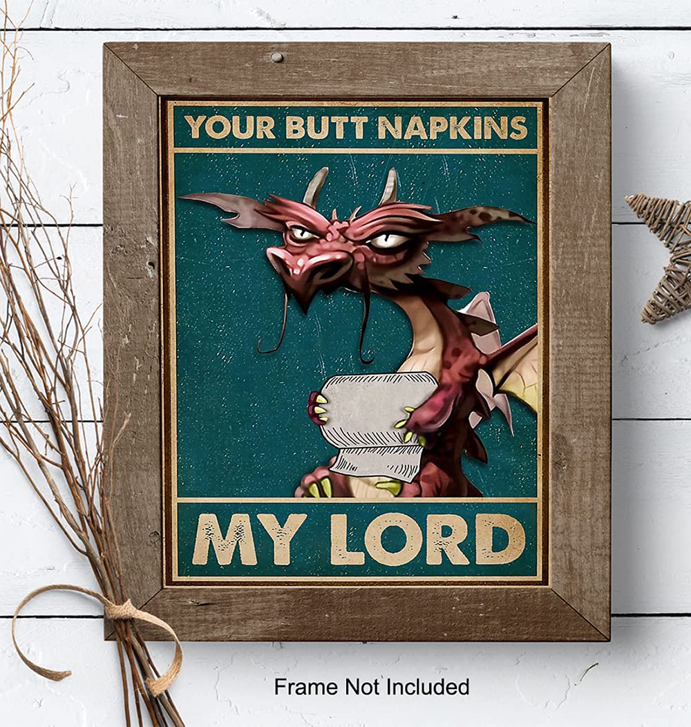 Your Butt Napkins My Lord – Dragon Bathroom Wall Art Print - Flex Gamingproduct_type