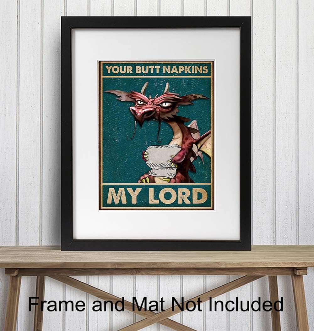 Your Butt Napkins My Lord – Dragon Bathroom Wall Art Print - Flex Gamingproduct_type