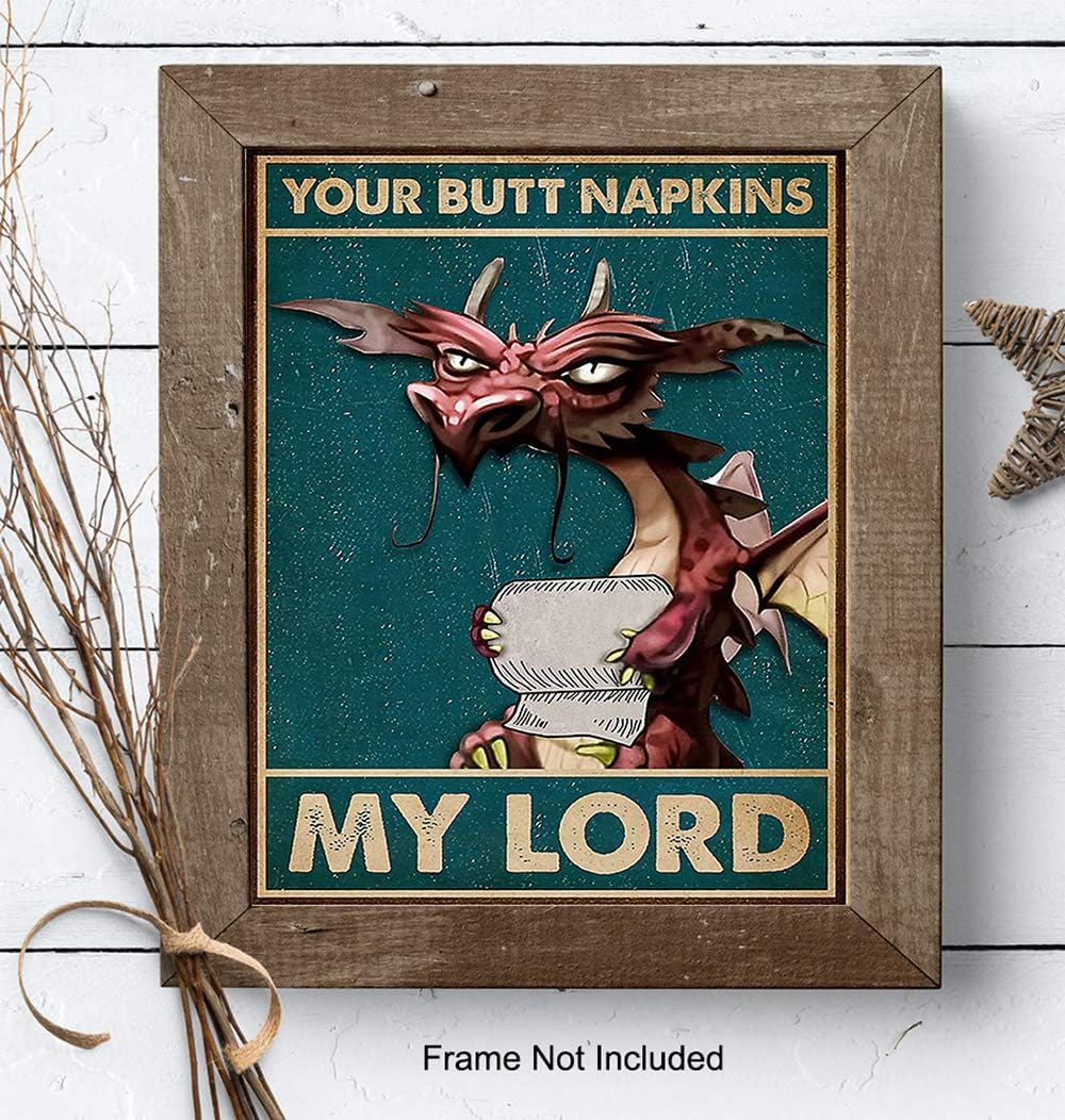 Your Butt Napkins My Lord – Dragon Bathroom Wall Art Print - Flex Gamingproduct_type