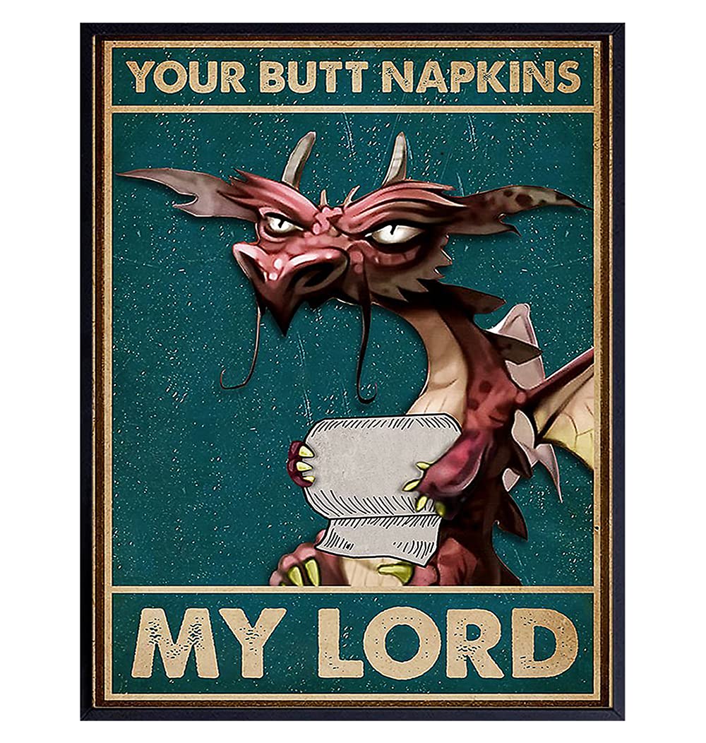Your Butt Napkins My Lord – Dragon Bathroom Wall Art Print - Flex Gamingproduct_type