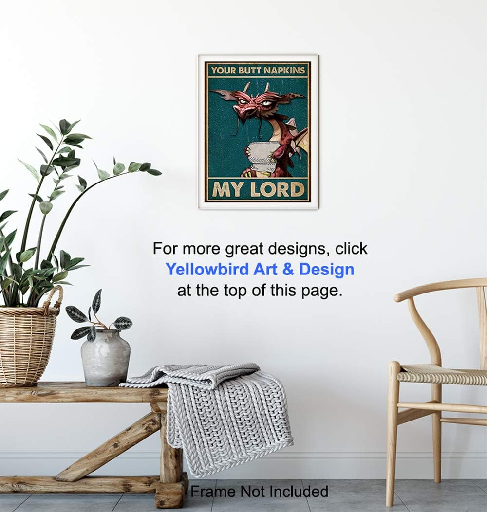 Your Butt Napkins My Lord – Dragon Bathroom Wall Art Print - Flex Gamingproduct_type
