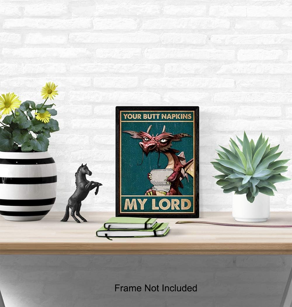 Your Butt Napkins My Lord – Dragon Bathroom Wall Art Print - Flex Gamingproduct_type