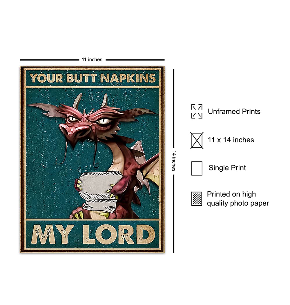 Your Butt Napkins My Lord – Dragon Bathroom Wall Art Print - Flex Gamingproduct_type