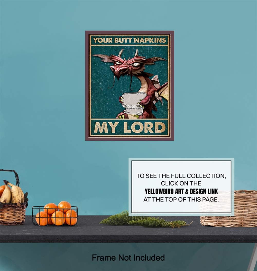 Your Butt Napkins My Lord – Dragon Bathroom Wall Art Print - Flex Gamingproduct_type