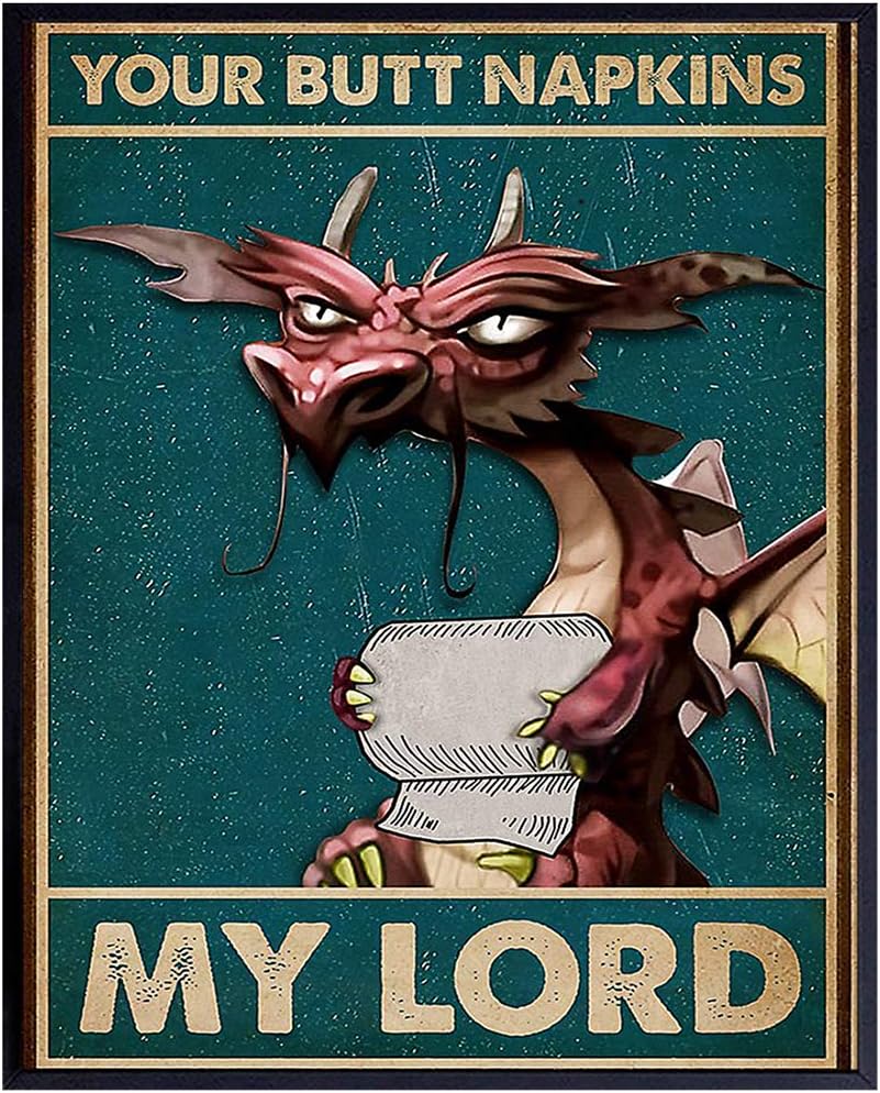 Your Butt Napkins My Lord – Dragon Bathroom Wall Art Print - Flex Gamingproduct_type