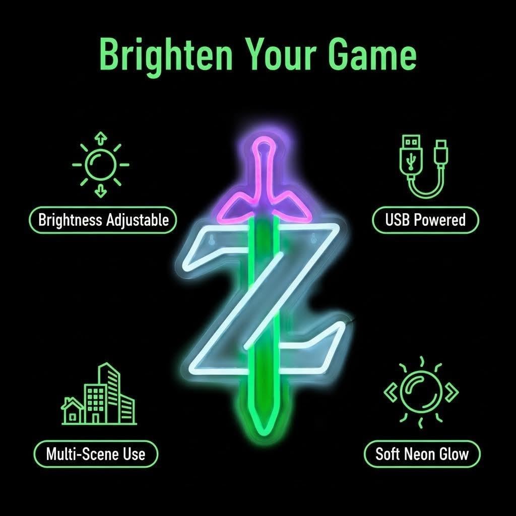 Zelda Master Sword LED Neon Wall Sign – 3 Designs - Flex Gamingproduct_type